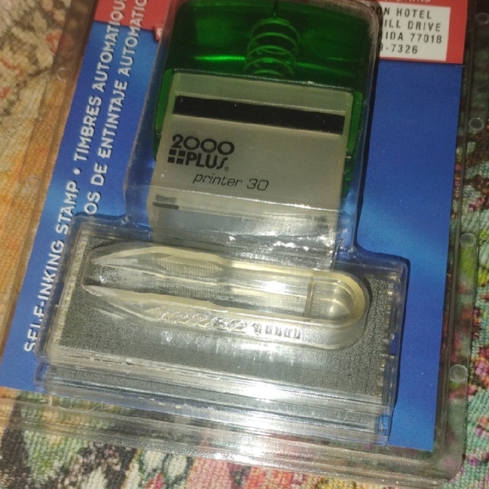 2000 Plus Printer 30 Self-Inking Stamp - Green and Gray
